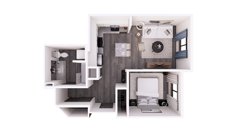 the 1122 square foot1 floor plan  studio